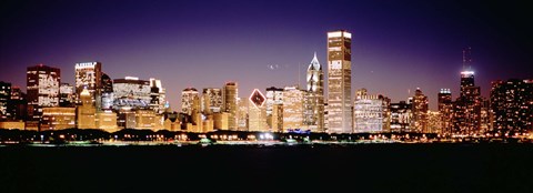 Framed Chicago Lights at Night Print