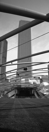 Framed Low angle view of a metal structure, Pritzker Pavilion, Millennium Park, Chicago, Illinois, USA Print