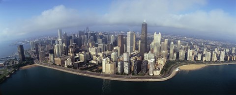 Framed High angle view of buildings at the waterfront, Chicago, Illinois, USA Print
