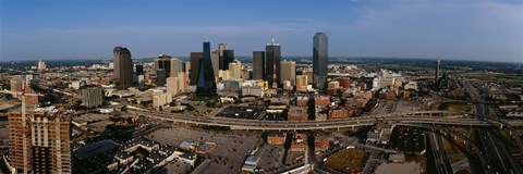 Framed Aerial view of a city, Dallas, Texas, USA Print
