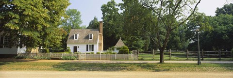Framed Fence in front of a house, Colonial Williamsburg, Williamsburg, Virginia, USA Print