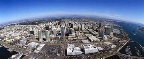 Framed Aerial view of a city, San Diego, California, USA Print