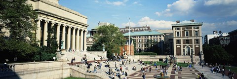 Framed Group of people in front of a library, Library Of Columbia University, New York City, New York, USA Print