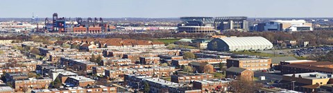 Framed High angle view of a baseball stadium in a city, Eagles Stadium, Philadelphia, Pennsylvania, USA Print