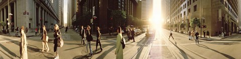 Framed Group of people walking on the street, Montgomery Street, San Francisco, California, USA Print