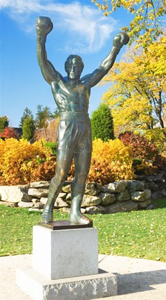 Framed Statue of Rocky Balboa, Philadelphia Museum of Art, Benjamin Franklin Parkway, Fairmount Park, Philadelphia, Pennsylvania, USA Print