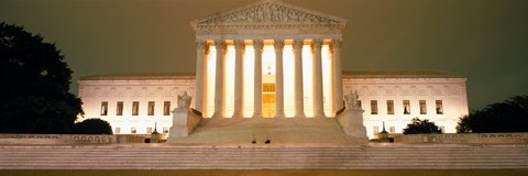 Framed Supreme Court Building illuminated at night, Washington DC, USA Print