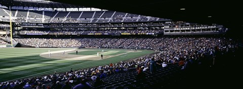 Framed Baseball players playing baseball in a stadium, Safeco Field, Seattle, King County, Washington State, USA Print
