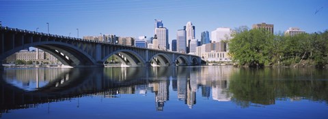 Framed Arch bridge across a river, Minneapolis, Hennepin County, Minnesota, USA Print