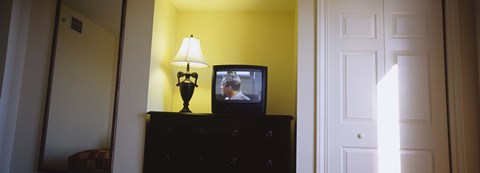 Framed Television and lamp in a hotel room, Las Vegas, Nevada Print