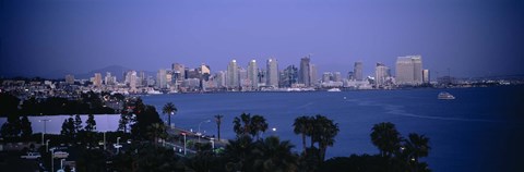 Framed San Diego skyline, California Print