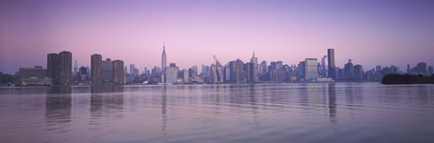 Framed Buildings at the waterfront viewed from Queens, Empire State Building, Midtown Manhattan, New York City, New York State, USA Print