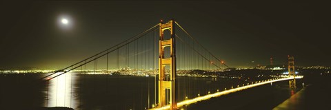 Framed Golden Gate Bridge at Night, San Francisco, California, USA Print