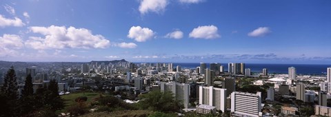 Framed Honolulu City Skyline Print