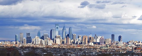 Framed Aerial View of Center City, Philadelphia Print