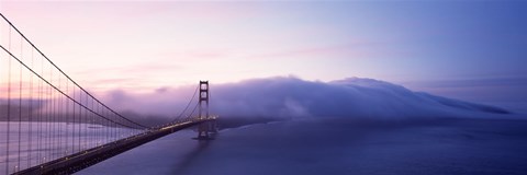 Framed Bridge across the sea, Golden Gate Bridge, San Francisco, California, USA Print