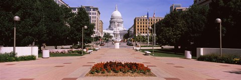 Framed Footpath leading toward a government building, Wisconsin State Capitol, Madison, Wisconsin, USA Print