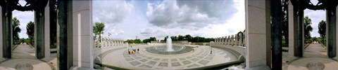 Framed 360 degree view of a war memorial, National World War II Memorial, Washington DC, USA Print