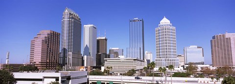 Framed Skyscraper in a city, Tampa, Hillsborough County, Florida, USA Print