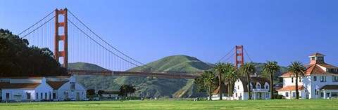 Framed Bridge viewed from a park, Golden Gate Bridge, Crissy Field, San Francisco, California, USA Print