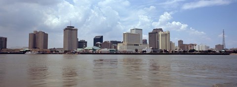 Framed Buildings viewed from the deck of Algiers ferry, New Orleans, Louisiana Print
