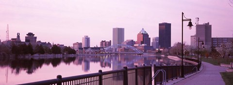 Framed Buildings at the waterfront, Genesee, Rochester, Monroe County, New York State Print