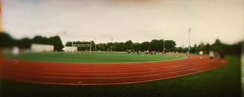 Framed Running track in a park, McCarran Park, Greenpoint, Brooklyn, New York City, New York State, USA Print