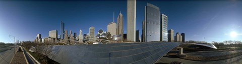 Framed 360 degree view of a city, Millennium Park, Jay Pritzker Pavilion, Lake Shore Drive, Chicago, Cook County, Illinois, USA Print