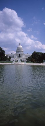 Framed Reflecting pool with a government building in the background, Capitol Building, Washington DC, USA Print