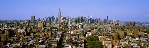 Framed Aerial view of Manhattan and Empire State building, New York City, New York State, USA Print