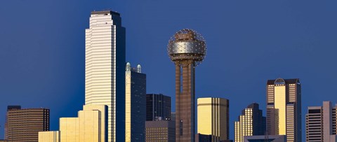 Framed Skyline View with Reunion Tower, Dallas TX Print