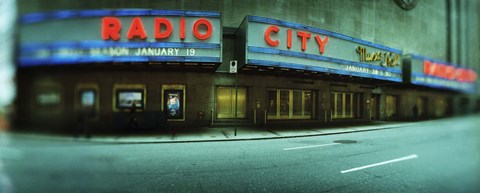 Framed Stage theater at the roadside, Radio City Music Hall, Rockefeller Center, Manhattan, New York City, New York State, USA Print