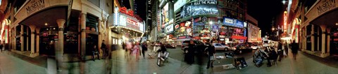 Framed 360 degree view of a city at dusk, Broadway, Manhattan, New York City, New York State, USA Print