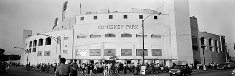 Framed People outside a baseball park, old Comiskey Park, Chicago, Cook County, Illinois, USA Print