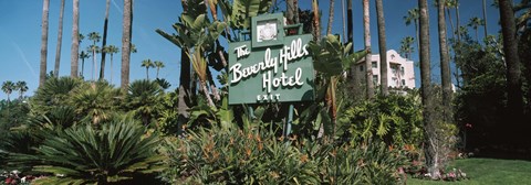 Framed Signboard of a hotel, Beverly Hills Hotel, Beverly Hills, Los Angeles County, California, USA Print