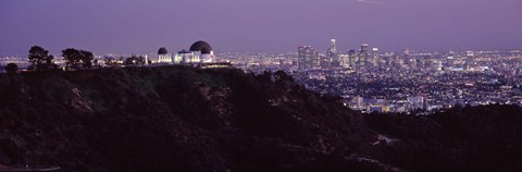 Framed Griffith Park Observatory and City, Los Angeles, California Print