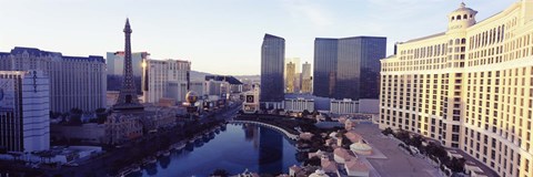 Framed Hotels in a city, The Strip, Las Vegas, Nevada, USA 2010 Print