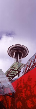 Framed Low angle view of a tower (vertical), Space Needle, Seattle, Washington State Print