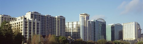Framed Skyscrapers in a city, Lake Eola, Orlando, Orange County, Florida, USA Print