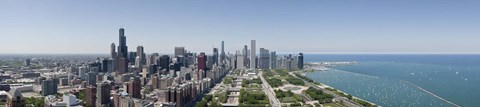 Framed City skyline from south end of Grant Park, Chicago, Lake Michigan, Cook County, Illinois 2009 Print