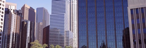 Framed Close up of skyscrapers in Los Angeles, Los Angeles County, California, USA Print