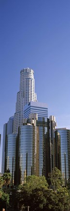 Framed Skyscrapers in a city, Los Angeles County, California, USA Print