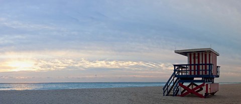 Framed Lifeguard on the beach, Miami, Miami-Dade County, Florida, USA Print