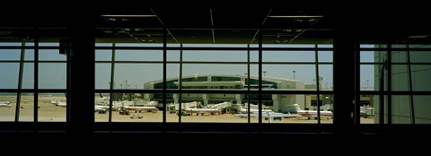 Framed Airport viewed from inside the terminal, Dallas Fort Worth International Airport, Dallas, Texas, USA Print