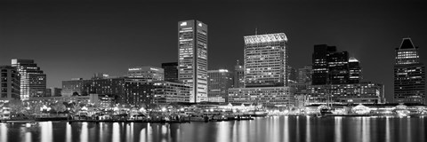 Framed City at the waterfront, Baltimore, Maryland, USA Print