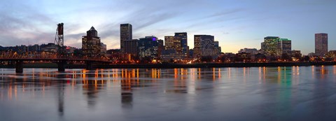 Framed Buildings at the waterfront, Portland, Multnomah County, Oregon Print