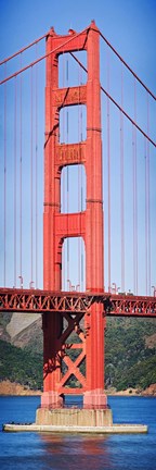 Framed Suspension bridge tower, Golden Gate Bridge, San Francisco Bay, San Francisco, California, USA Print