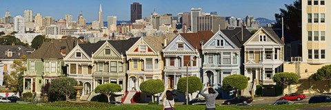 Framed Famous row of Victorian Houses called Painted Ladies, San Francisco, California, USA 2011 Print