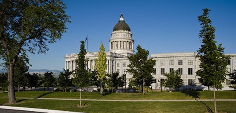 Framed Garden in front of Utah State Capitol Building, Salt Lake City, Utah, USA Print