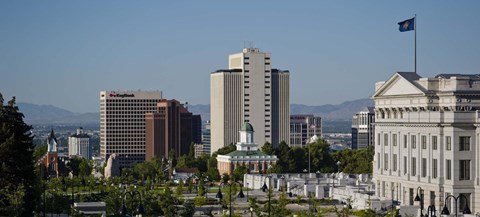 Framed Utah State Capitol Building, Salt Lake City Council Hall, Salt Lake City, Utah, USA Print